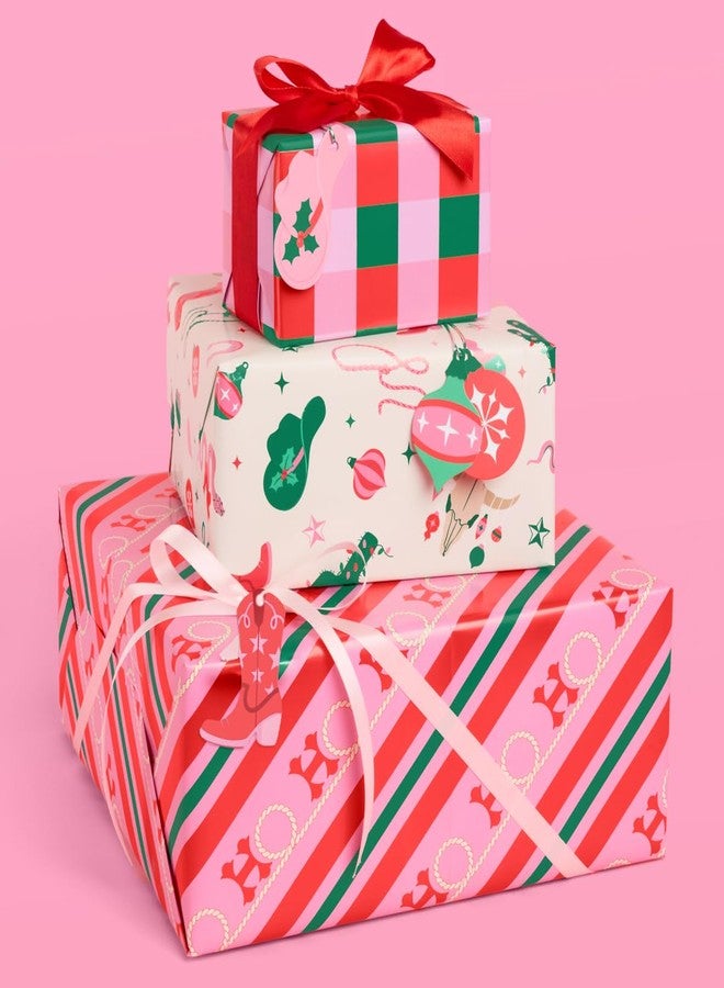xo, Fetti Western Wrapping Paper + Tag Set - 12 Sheets | Cowboy Birthday Gift Wrap, Decorative Christmas Bag, Bachelorette Party Favor - Image 1